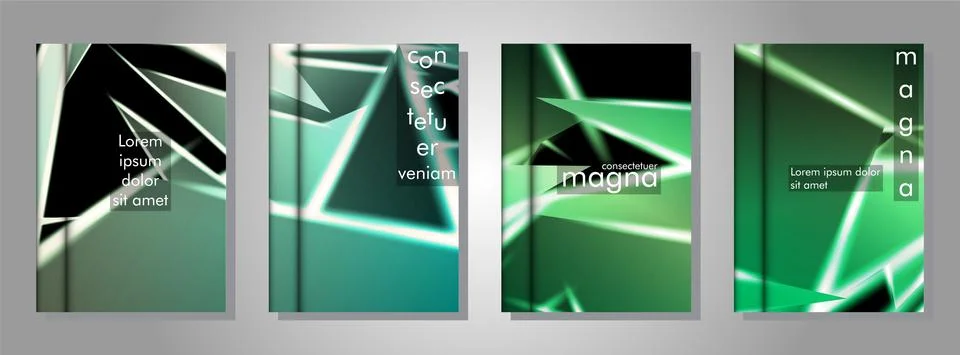 Minimal cover design. Triangular shape vector design background. Applicable f Stock Illustration