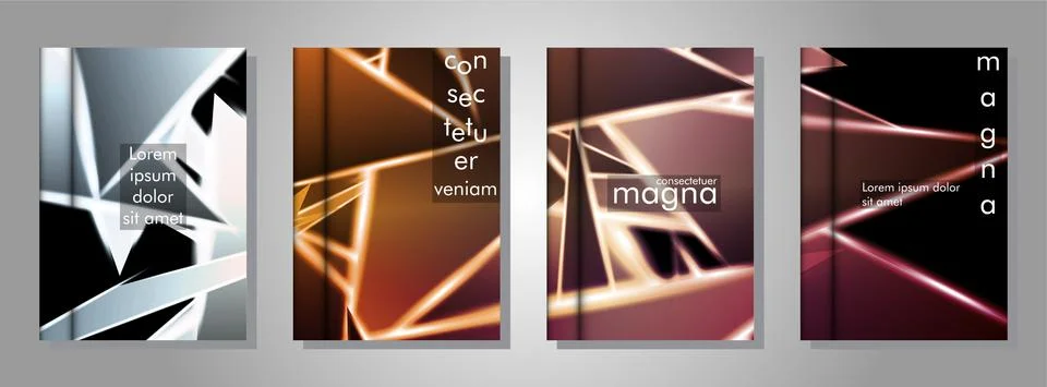 Minimal cover design. Triangular shape vector design background. Applicable f Stock Illustration