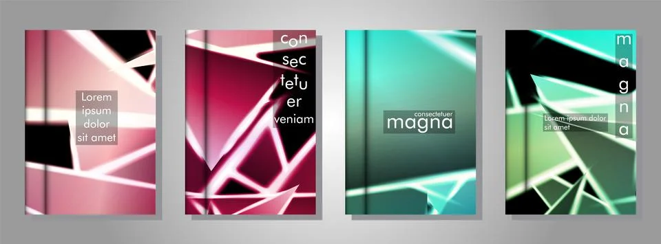 Minimal cover design. Triangular shape vector design background. Applicable f Stock Illustration