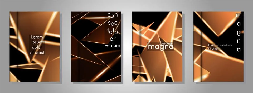 Minimal cover design. Triangular shape vector design background. Applicable f Stock Illustration