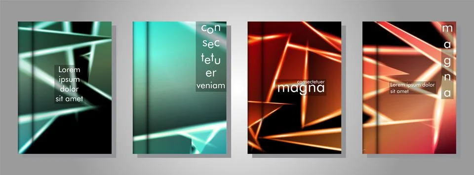 Minimal cover design. Triangular shape vector design background. Applicable f Stock Illustration