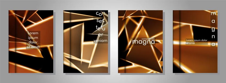 Minimal cover design. Triangular shape vector design background. Applicable f Stock Illustration