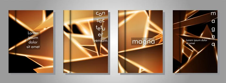 Minimal cover design. Triangular shape vector design background. Applicable f Stock Illustration