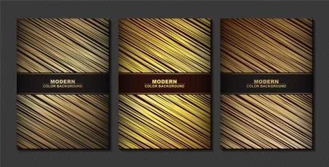 Minimal Cover in Gold. Vector Geometric Abstract Line Pattern for Poster Desi Stock Illustration