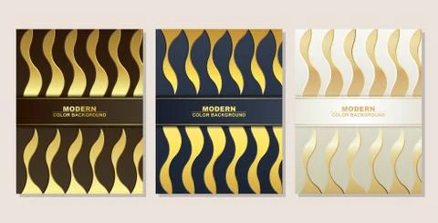 Minimal Cover in Gold. Vector Geometric Abstract Poster Design. Stock Illustration