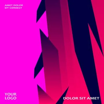 Minimal cover graphic design vector. Neon halftone pink blue gradient. Abstra Illustrazione stock