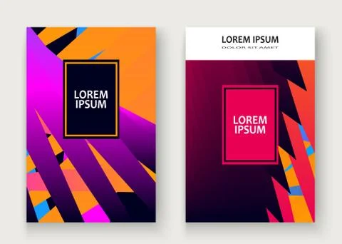 Minimal cover set design vector illustration. Neon halftone pink blue gradien Illustration