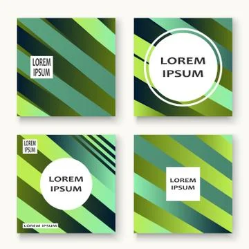 Minimal cover set design vector illustration. Neon halftone pink blue gradien Stock Illustration