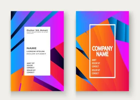 Minimal cover set design vector illustration. Neon blurred orange  blue gradi Stock Illustration