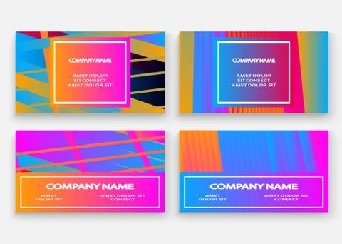 Minimal cover set design vector illustration. Neon blurred pink blue gradient Stock Illustration