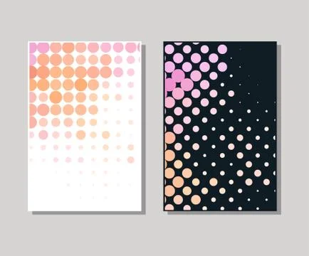 Minimal covers design. Cool halftone elements. Illustrazione stock