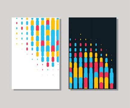 Minimal covers design. Cool halftone elements. 스톡 일러스트
