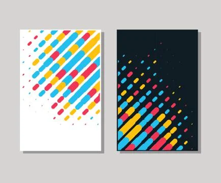 Minimal covers design. Cool halftone elements. Stock Illustration