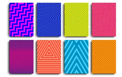Minimal covers design set. Geometric patterns. Vector template brochures, flyers 스톡 일러스트