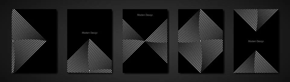 Minimal covers set. Future geometric design. Op Art squares in black an white Ilustración de archivo
