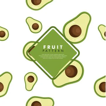 Minimal Creative Avocado Fruit Background. Modern Horizontal Composition. Stock Illustration