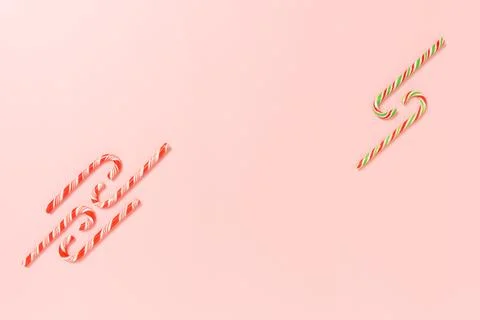 Minimal creative flat lay of christmas traditional composition and new year.. Stock Photos