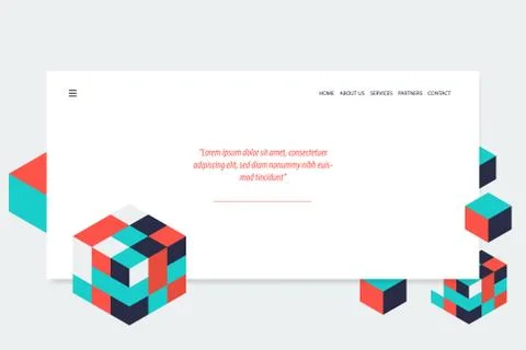 Minimal creative isometric web banner Stock Illustration
