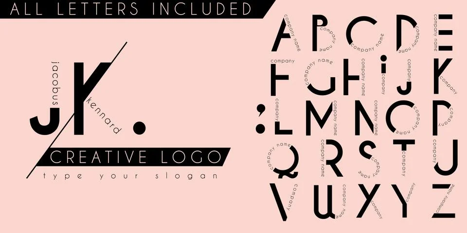 Minimal creative logo initial monogram letter design template Stock-Illustration