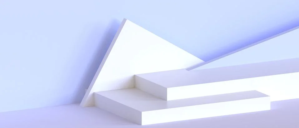 Minimal Creative Podium showcase Square Geometry shapes on blue Background Stock Illustration