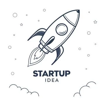 Minimal Creative Startup Rocket Idea Vector vector illustration design 37 Stock Illustration