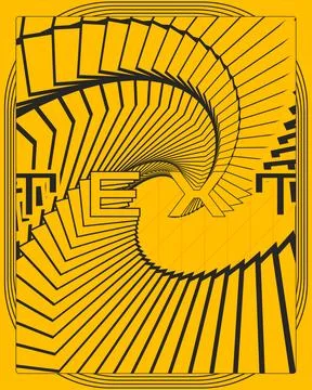Minimal Creative Typography Poster Swirling Line Composition Wall Art Style Ilustração Stock