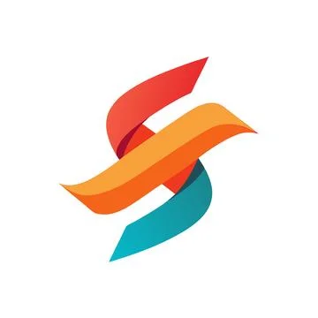 Minimal Creativity Icon with Abstract Flowing Ribbon Graphic Stock Illustration