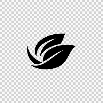 Minimal Crescent Leaf Logo Design Stock Illustration