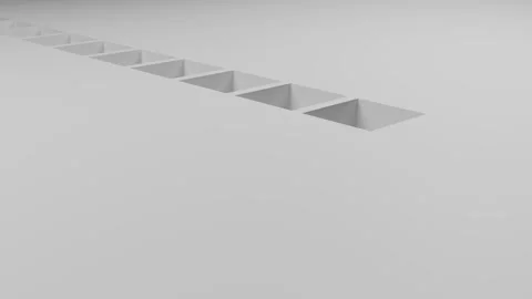 Minimal cube animation fitting into square hole loop Stock Footage 324490476