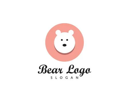Minimal cute bear head Logo vector illustration design for brand	 Stock Illustration