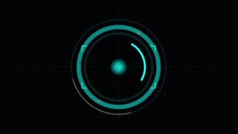 Minimal Cyan Circular HUD Interface Video stock 341683686