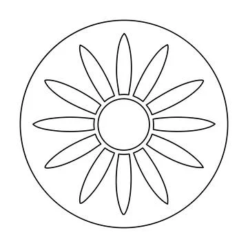 Minimal Daisy Flower Vector Icon Elegant Floral Bloom Logo Black and White .. Stock Illustration