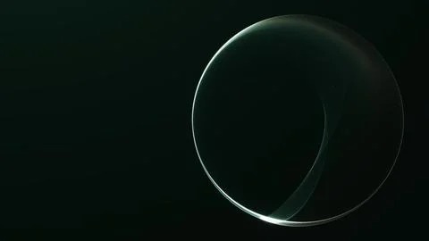 Minimal dark light ring with subtle green glow and copy space, designed for.. Stock Illustration