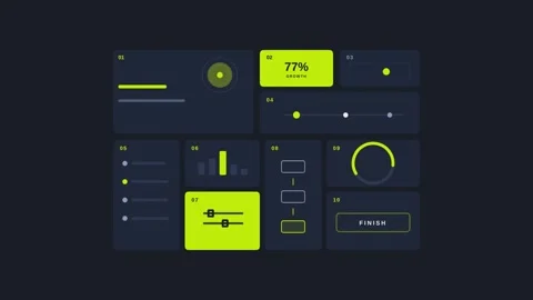 Minimal dark neon user interface dash board animation. Stock Footage 341258851