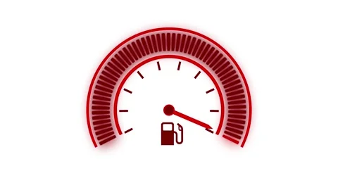 Minimal Dashboard Speedometer Animation for Car Interface, Fuel Gauge Icon .. Stock Footage 310211043