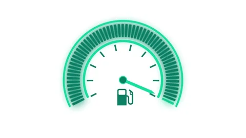 Minimal Dashboard Speedometer Animation for Car Interface, Fuel Gauge Icon .. Vídeos de archivo 310211069