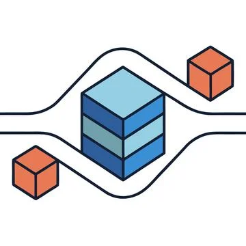 Minimal data flow symbol abstract wave geometry (2) Stock Illustration