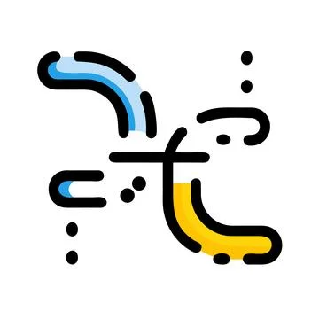 Minimal data flow symbol abstract wave geometry Stock Illustration