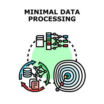 Minimal data processing, analytics and optimization concept Ilustración de archivo