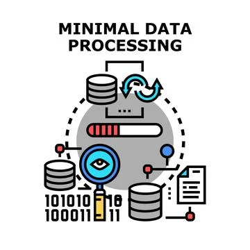 Minimal data processing concept illustrating database management イラスト素材