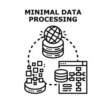 Minimal data processing concept for secure information handling Stock Illustration
