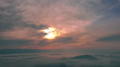 Minimal Dawn Sea of Clouds Timelapse Video stock 320943707