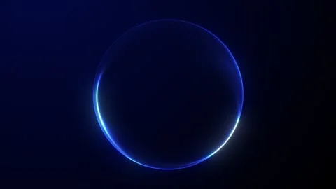 Minimal deep blue glowing sphere with sharp electric rim light on dark navy.. Video stock 330257018