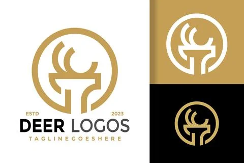 Minimal Deer Head Logo Logos Design Element Stock Vector Illustration Templat Stock Illustration