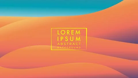 Minimal desert vector illustration. Wavy shape with earthtone color gradien.. Stock Illustration