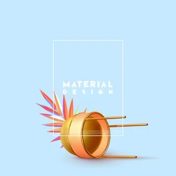 Minimal design abstract background with shapes 3d. Realistic render of object 스톡 일러스트