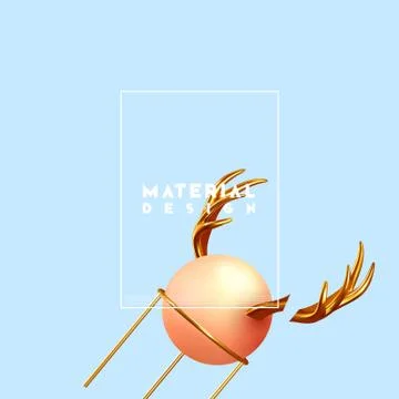 Minimal design abstract background with shapes 3d. Realistic render of object 库存插图