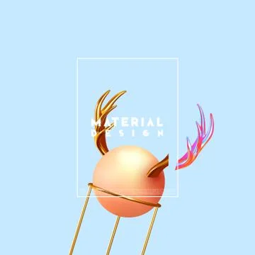 Minimal design abstract background with shapes 3d. Realistic render of object Stockillustratie