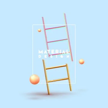 Minimal design abstract background with shapes 3d. Realistic render of object イラスト素材