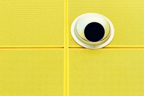 Minimal design elements on the yellow wall, hood on the wall Stock Photos